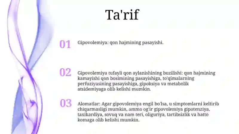 Gipovolemiyalarda Qon Aylanishining Buzilishlari 2