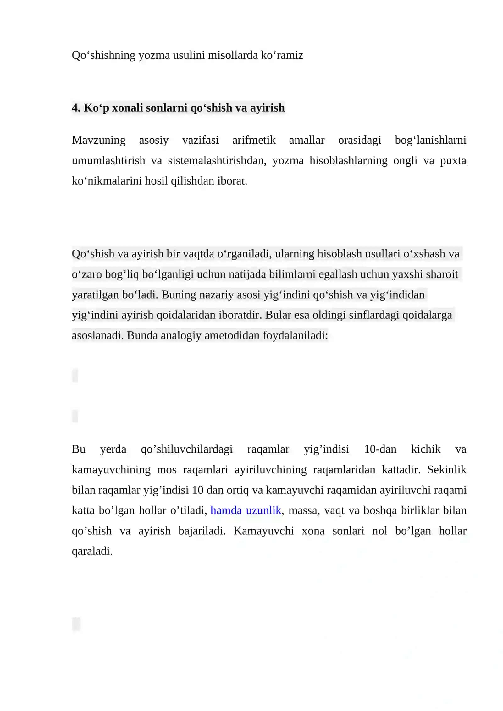Boshlang`ich sinflarda og`zaki va yozma hisoblash usullarining ahamiyati 2