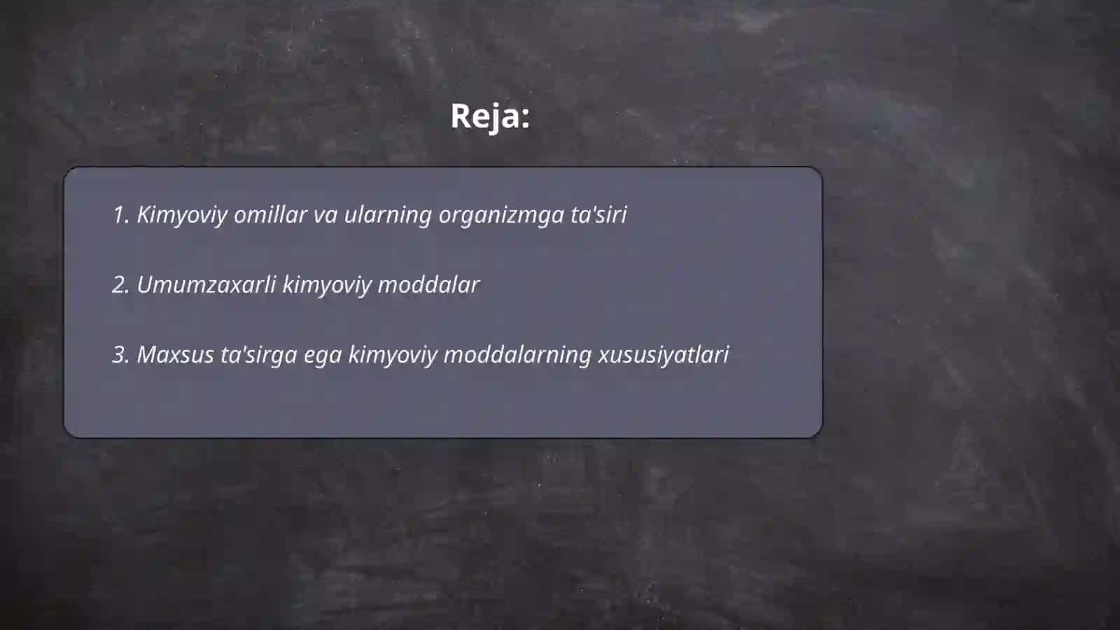 Kimyoviy omillarni umumzaxarli va maxsus ta'siri haqida tushuncha 2