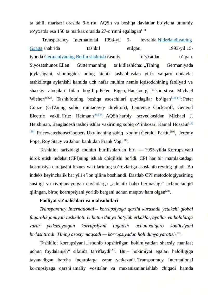 Transparency International NODAVLAT TASHKILOTLARNNING TASHKIL ETILISHI VA VAZIFALARI 2