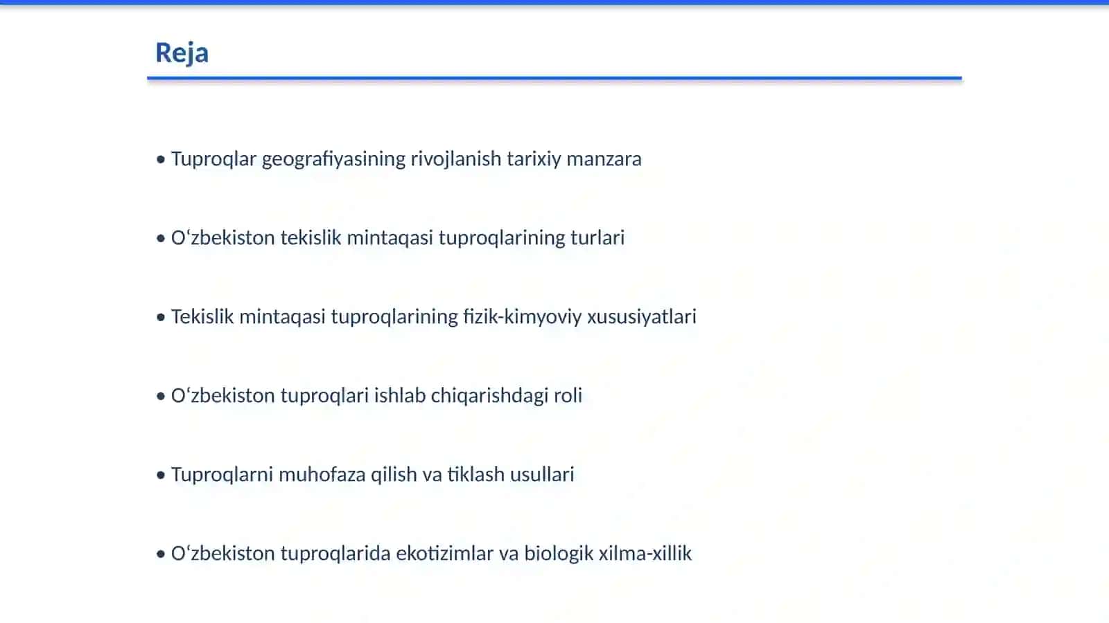 O‘zbekistonda tuproqlar geografiyasining rivojlanishi. O‘zbekistonning tekislik mintaqasi tuproqlari geografiyasi va uni muhofaza qilish 2