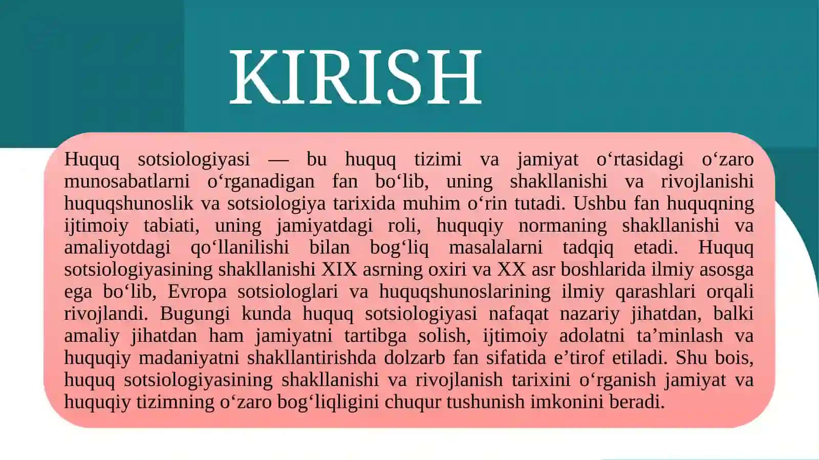Huquq sotsiologiyayasining shakllanishi va rivojlanish tarixi 2