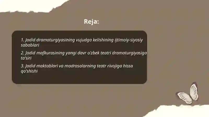 Yangi davr oʻzbek teatri jadid dramaturgiyasini maydonga kelishi 2