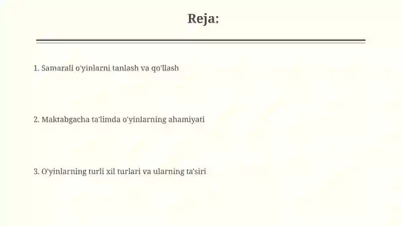 O'yinlarni tanlash mezonlari 2