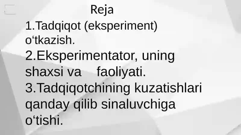 TADQIQOTLARNI TASHKILETISHGA QO'YILGAN TALABLAR 2