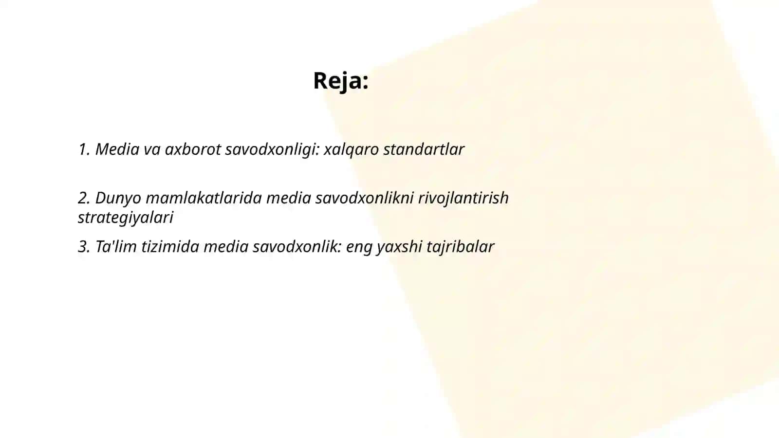 Media va Axborot Savodxonligi 2