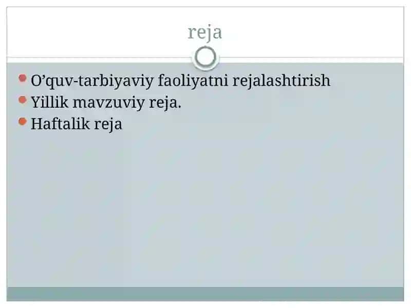 Tarbiyachining shaxsiy ish rejasi 2