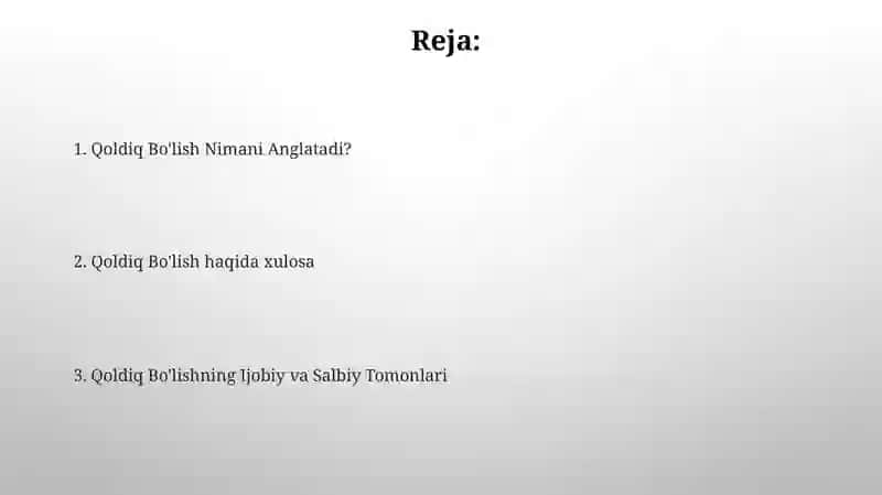 Qoldiq Bo'lish Nimani Anglatadi? 2