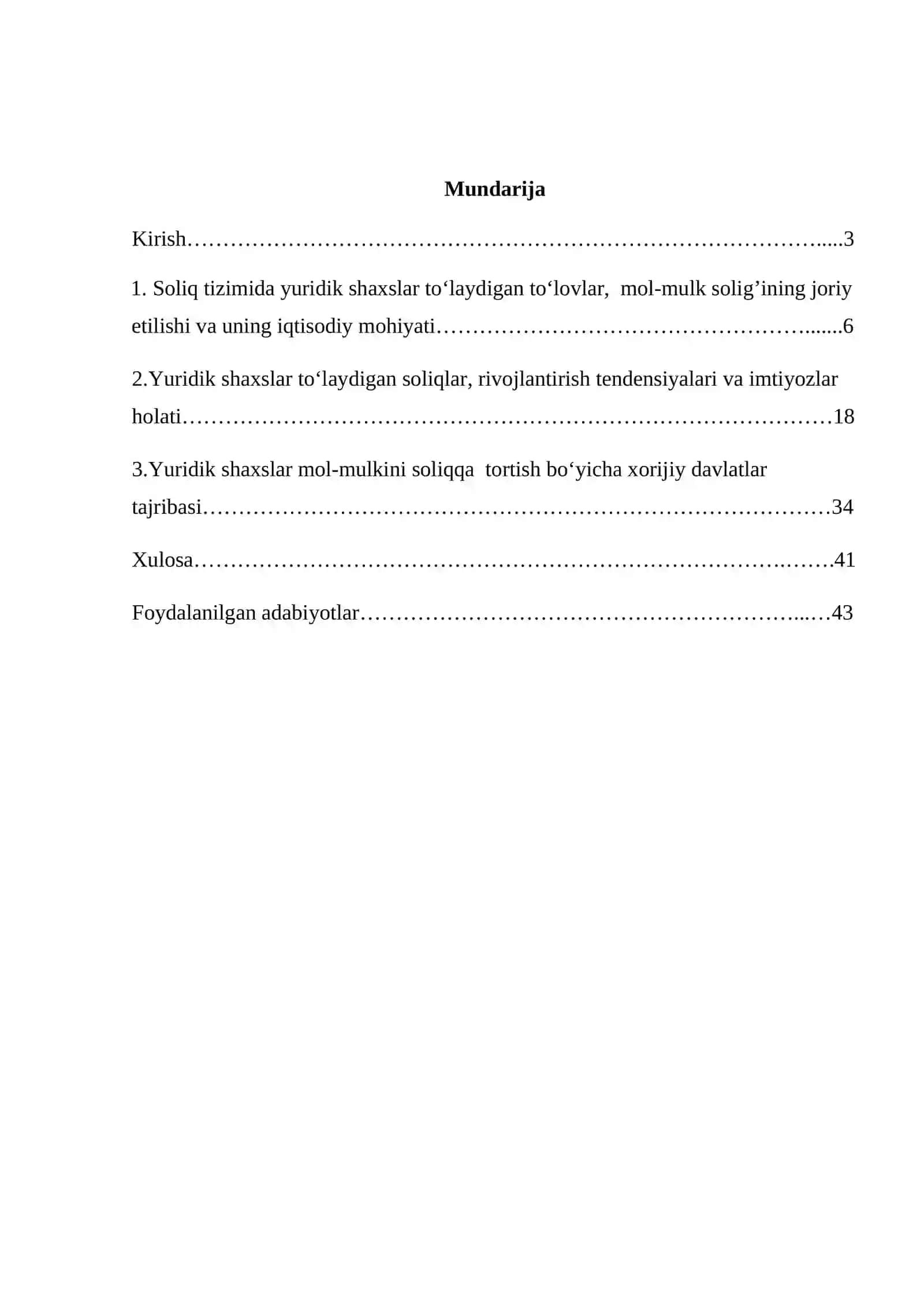 Yuridik Shaxslar Tolaydigan Soliqlar, Yig'imlar va Imtiyozlar 2