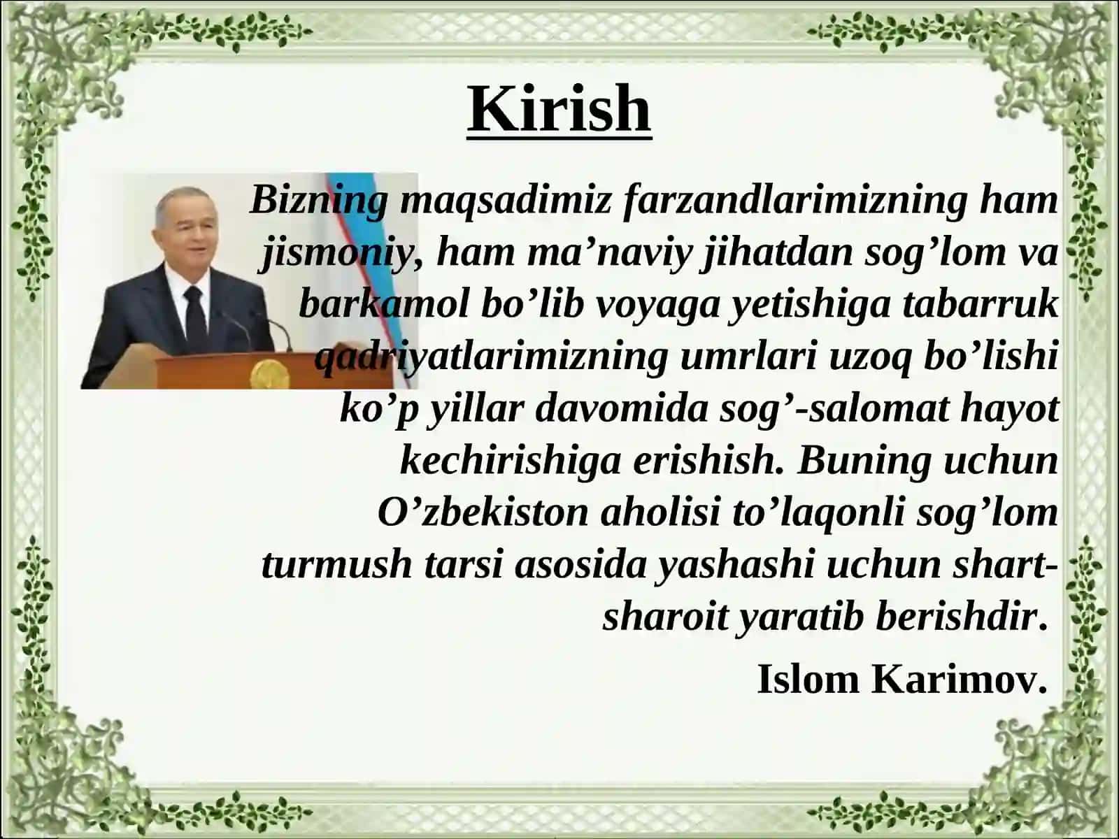Sog'lom turmush tarzi BMI 2