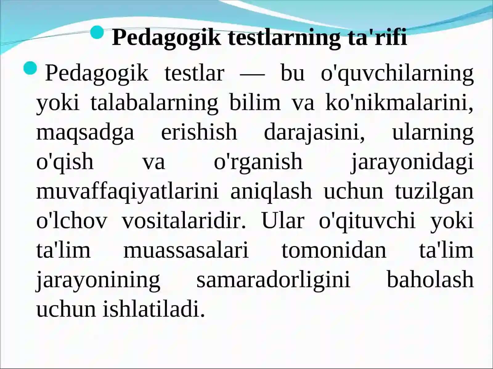 Pedagogik testlar 2