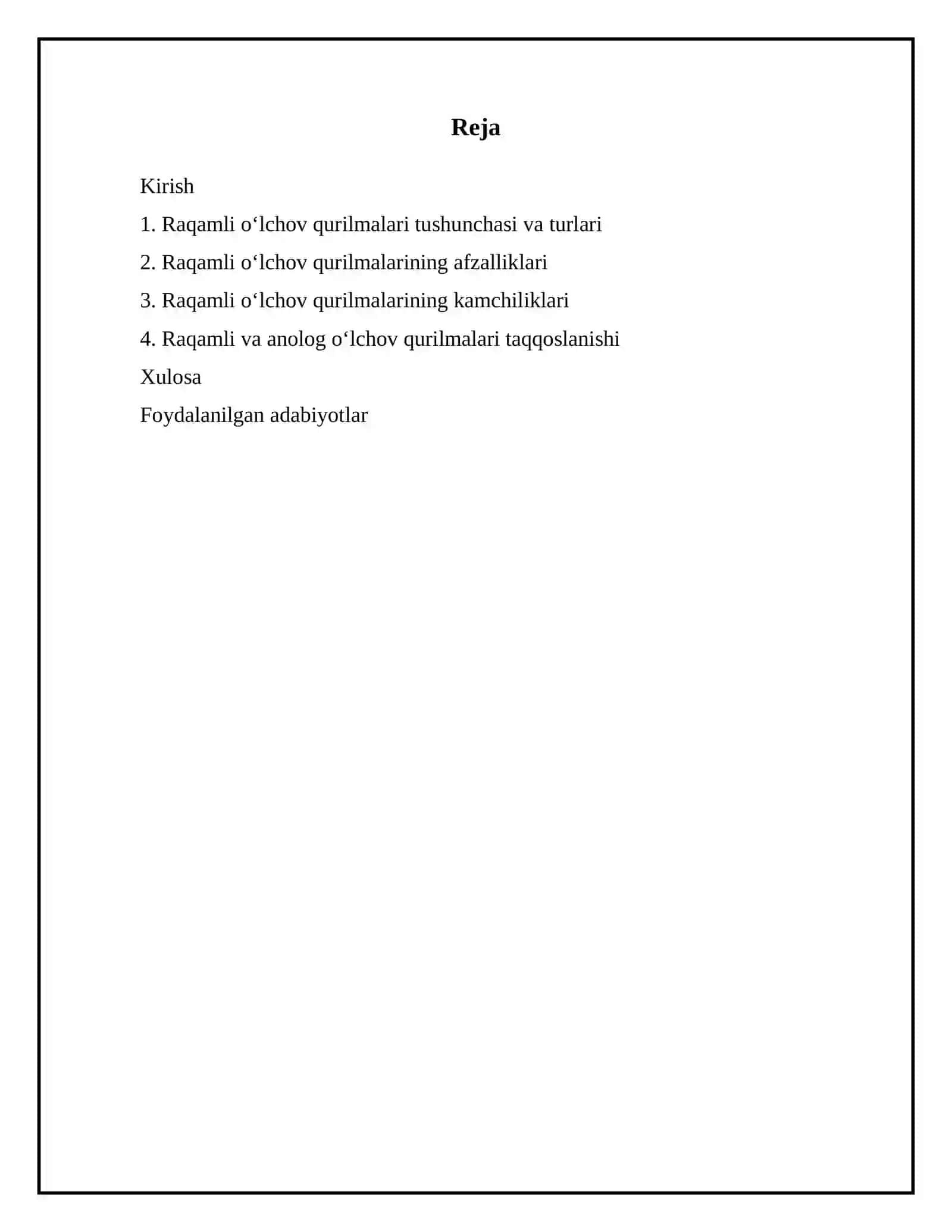 Raqamli oʻlchov qurilmalarining afzallik va kamchiliklari 2