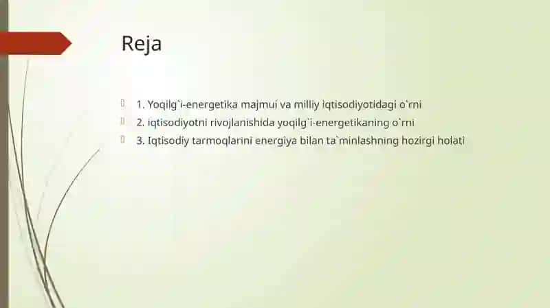Yoqilg`i energetika majmui va uning infratuzilma iqtisodiyotidagi roli 2