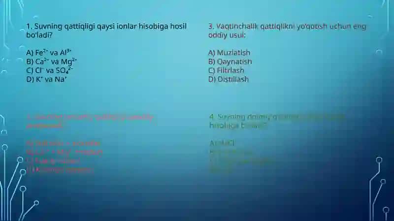 Kimyo Mustaqil ishtest 2
