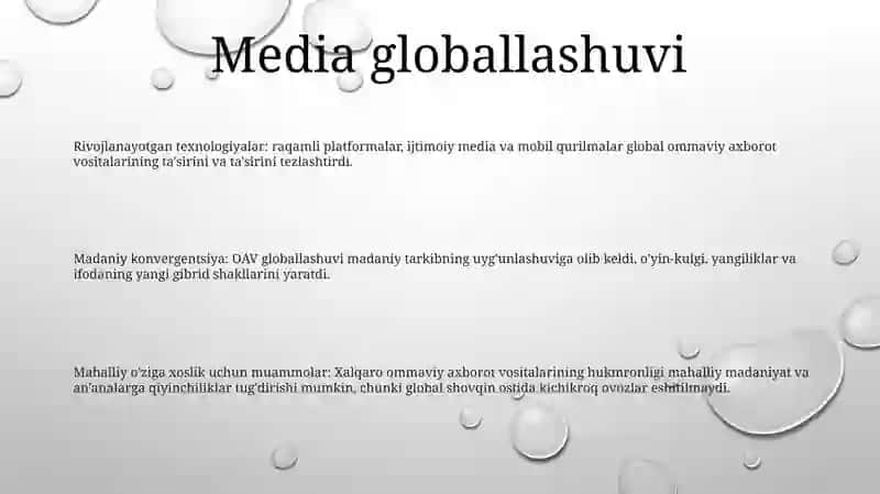 Xorijiy Ommaviy Axborot Vositalarni Media Zamondagi Órni 2