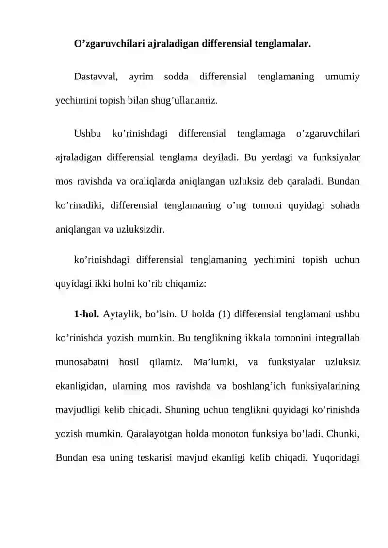 Differensial tenglamalar 2