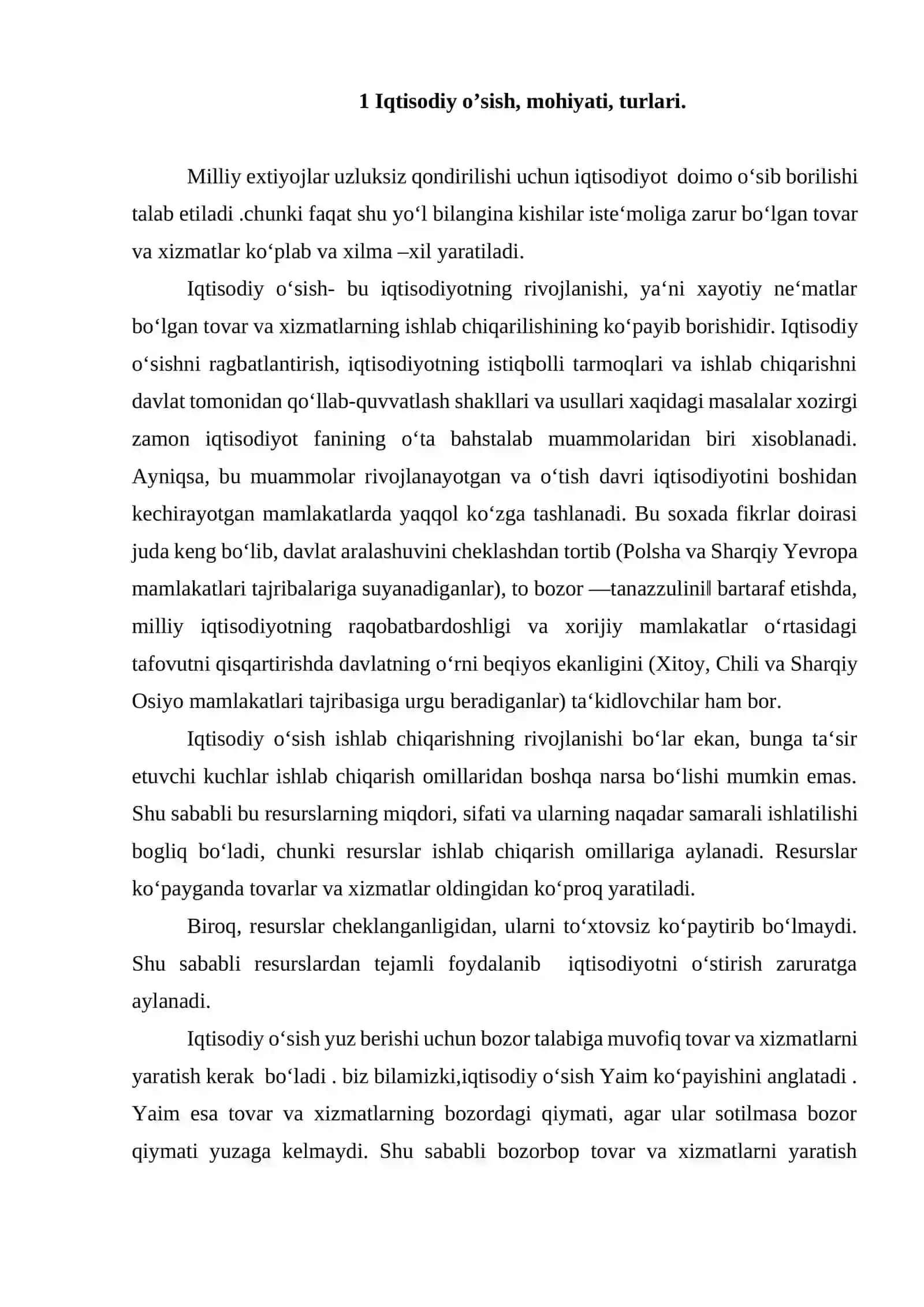 Iqtisodiy o’sishni prognozlashtirish 2