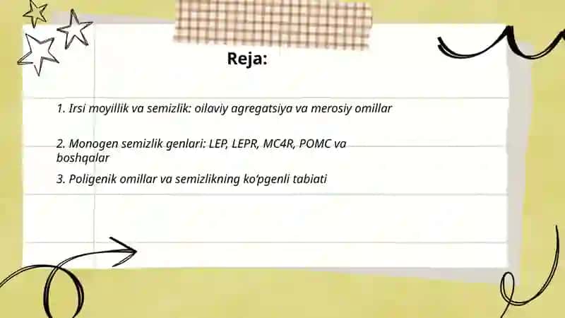 Irsi moyillik va semizlik: oilaviy agregatsiya va merosiy omillar 2