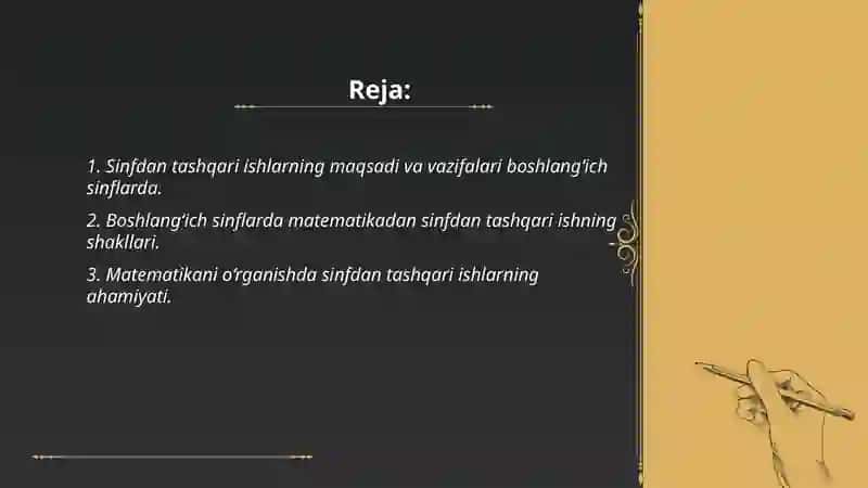 Sinfdan tashqari ishlarning maqsadi va vazifalari boshlang‘ich sinflarda 2