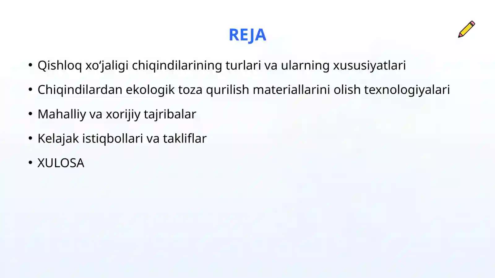 Qishloq xo‘jaligi chiqindilari asosida ekologik toza qurulish materiallarini ishlab chiqarish 2