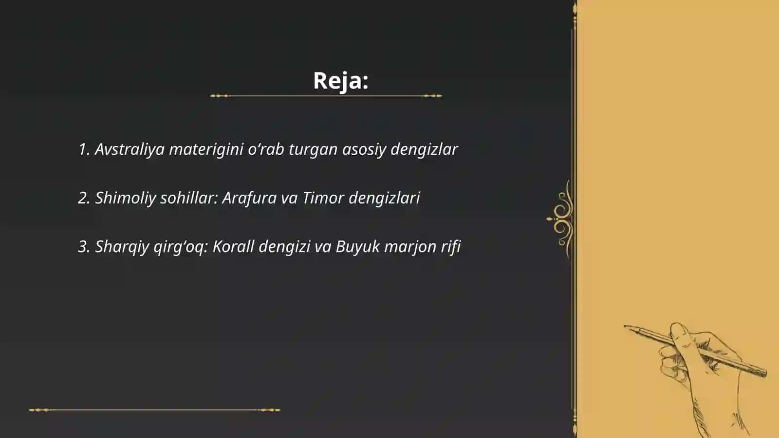 Avstraliya materigini oʻrab turgan dengizlar 2