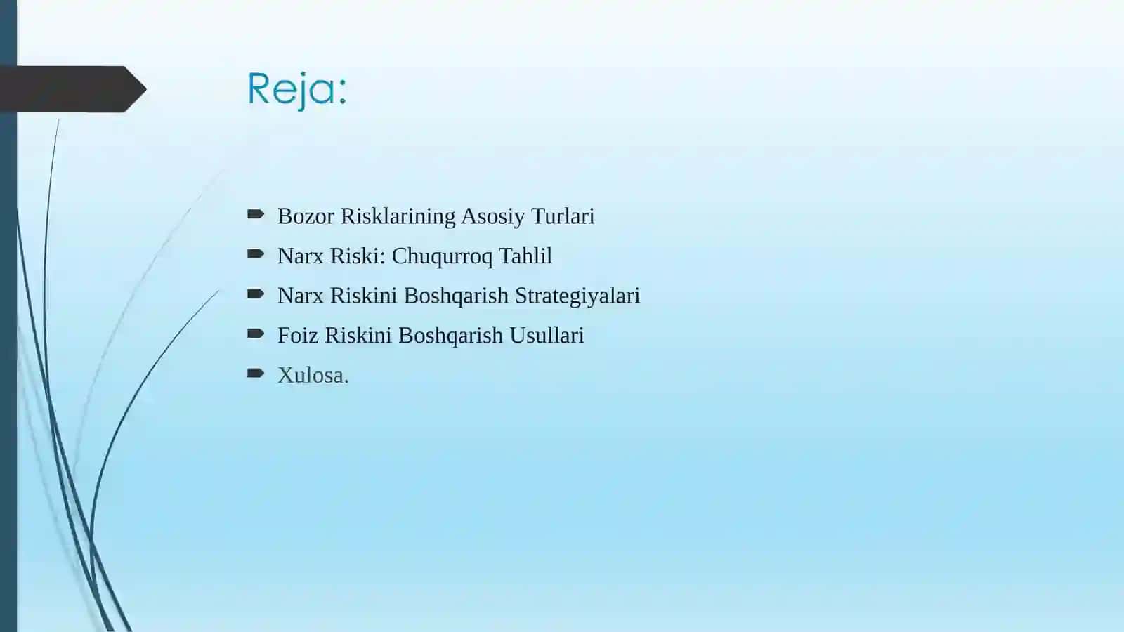 Bozor Risklarining Asosiy Turlari 2