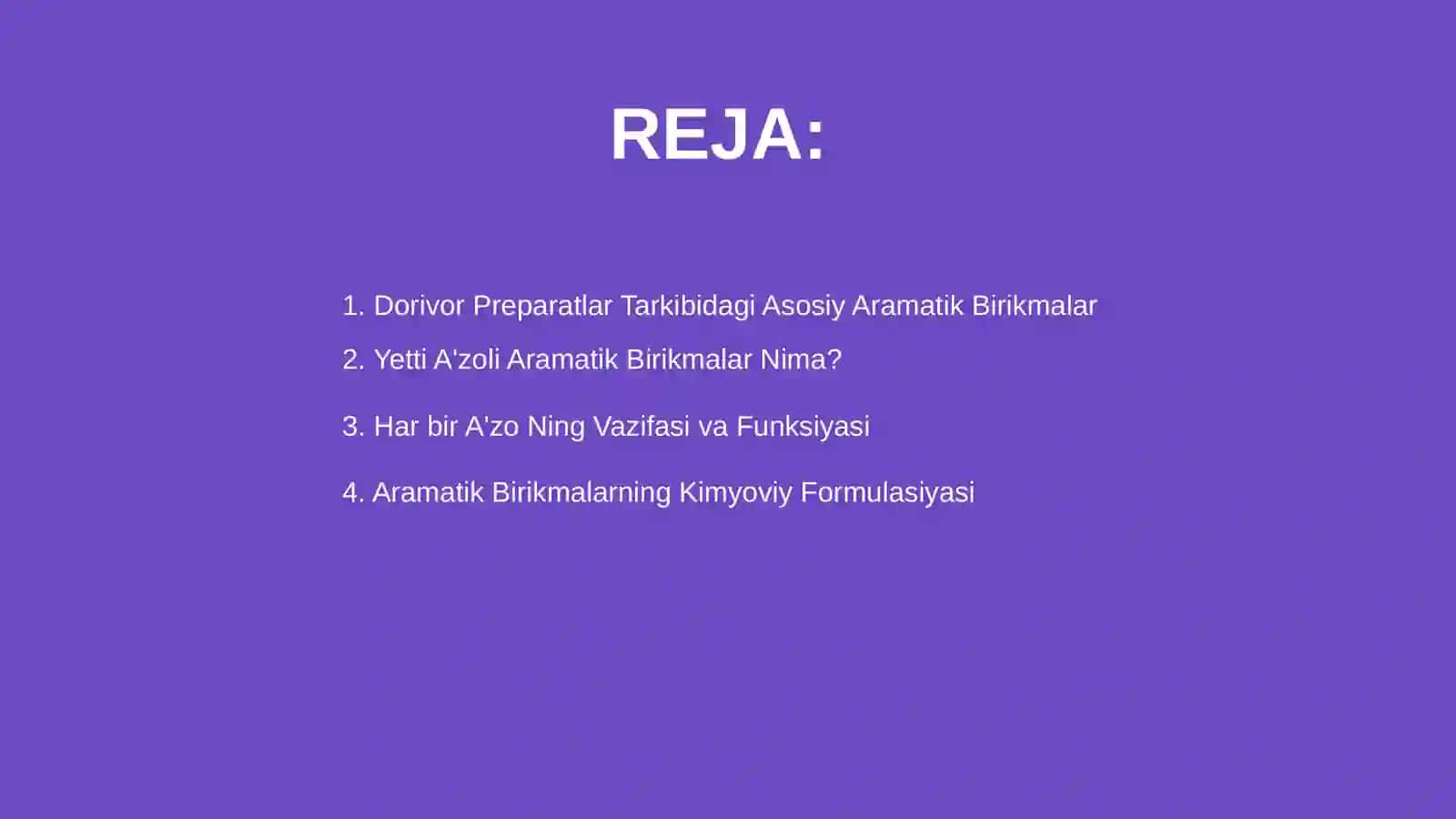 Dorivor preparatlar tarkibidagi yetti a'zoli aramatik birikmalar 2