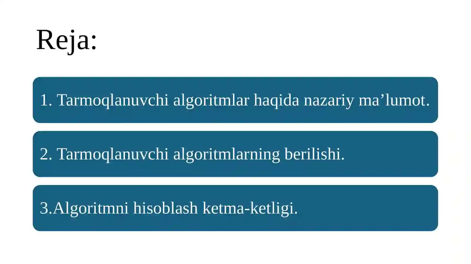 Axborot kommunikatsion tizimlar fanidan mustaqil ish 2