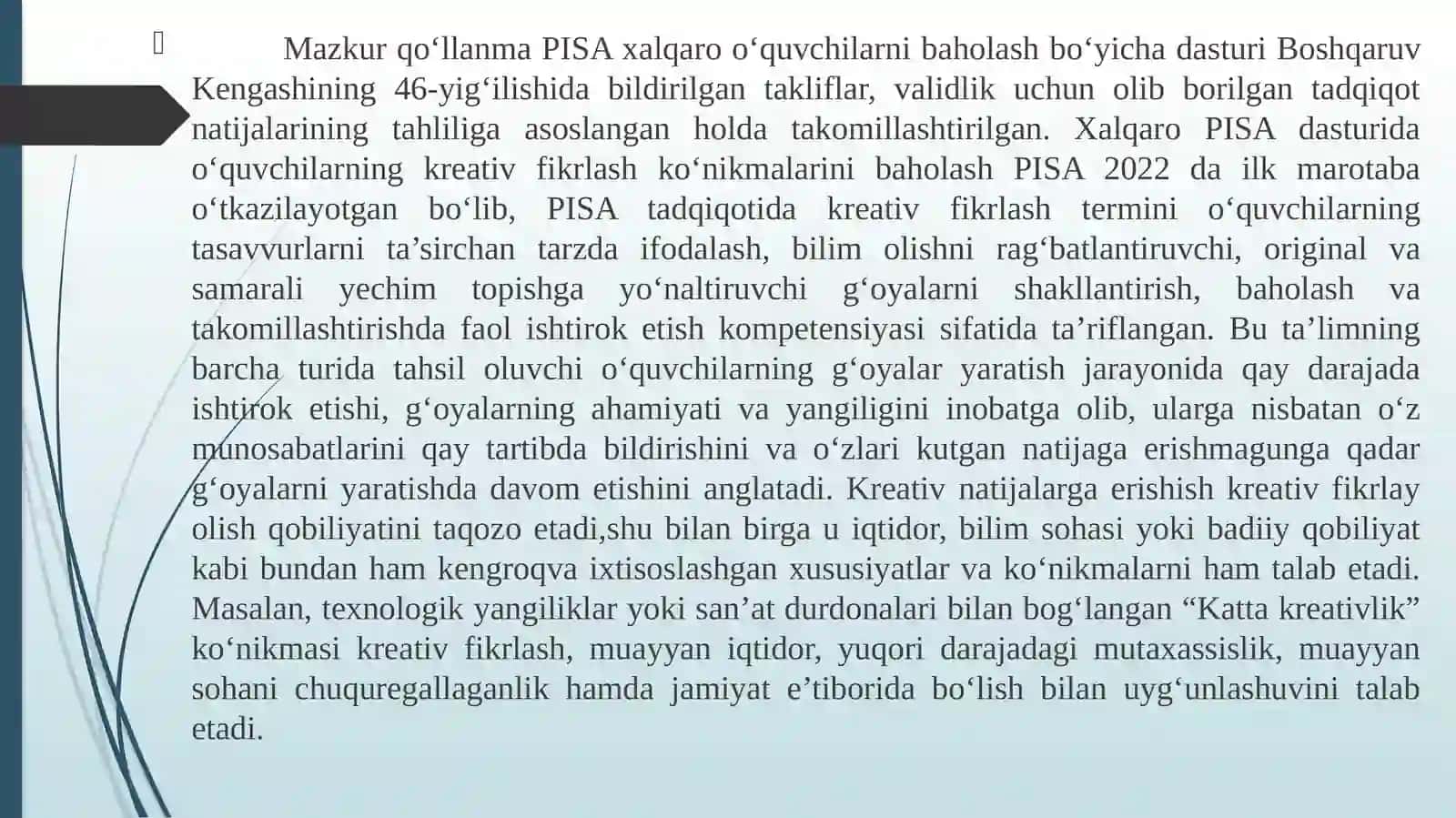 Ta’lim olish jarayonida kreativ fikrlashni tushunish va baholash 2