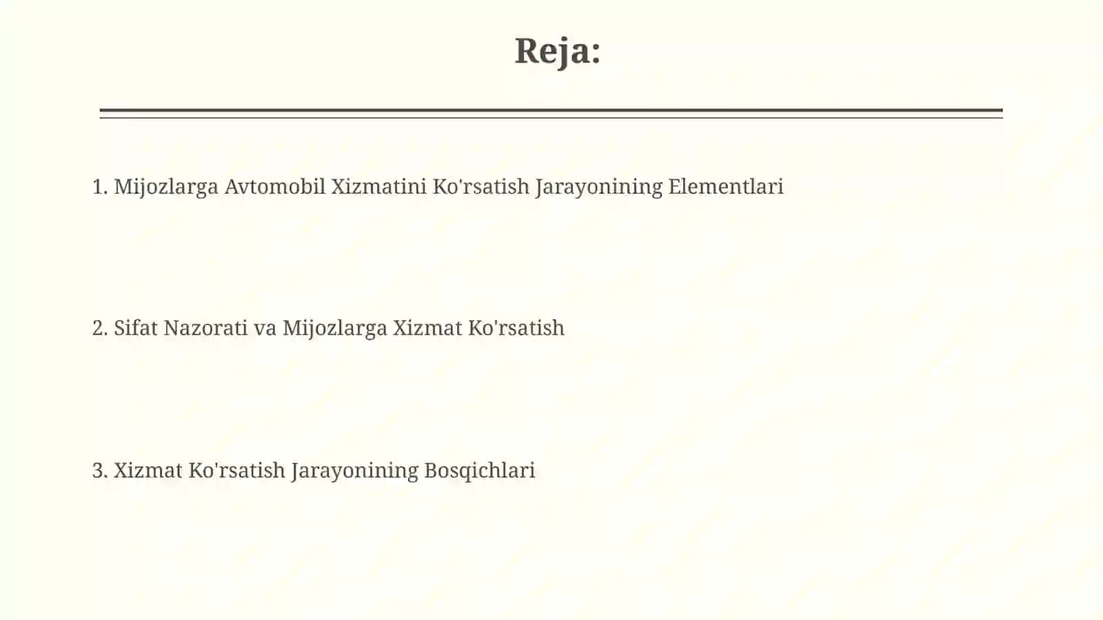 Iste'molchi manzillariga avtotransport xizmat ko'rsatish jarayonining elementlari 2
