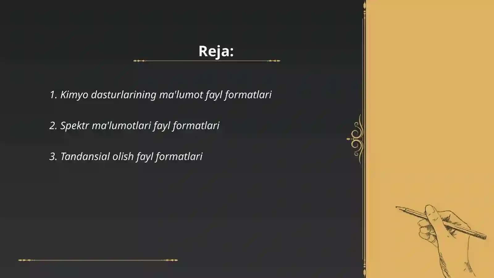 Kimyo dasturlaridagi fayl formatlari 2
