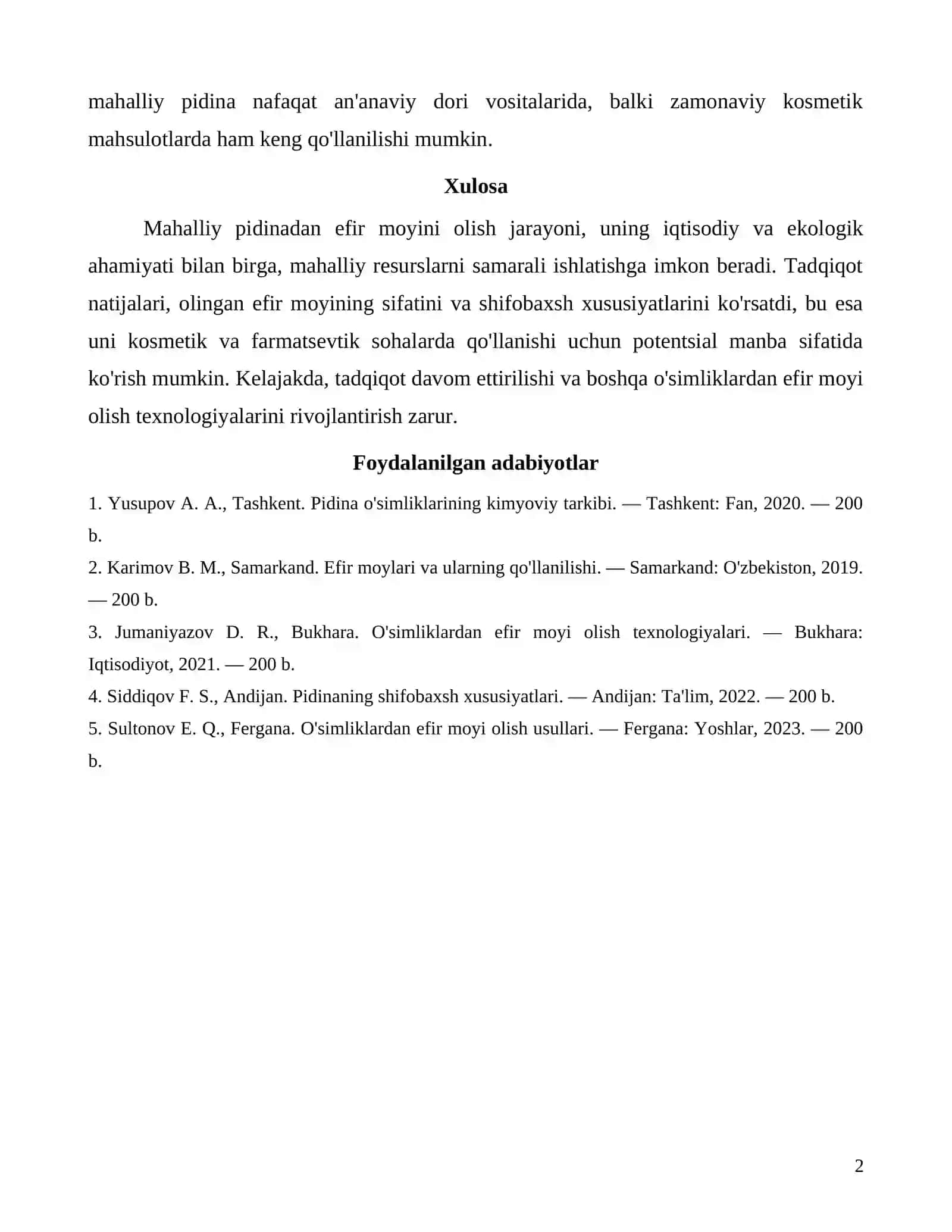 Mahalliy pidinadan efir moyi olish 2