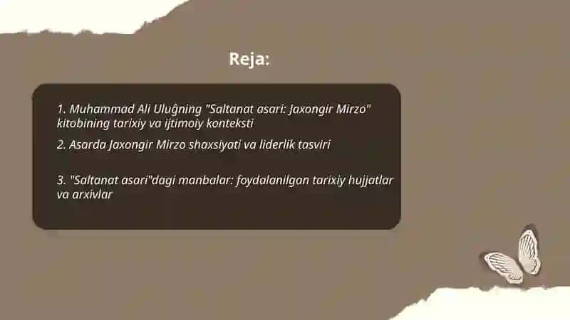 Muhammad Ali Uluĝ saltanat asari Jaxongir Mirzo kitobi 2
