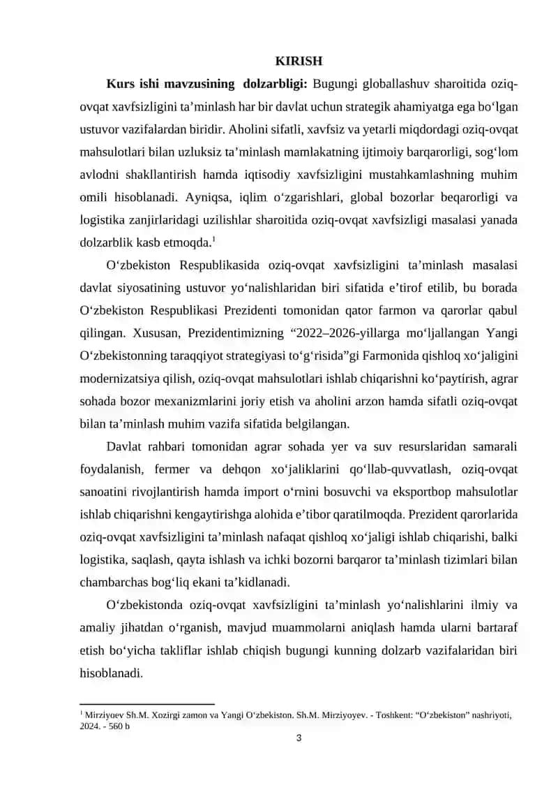 O‘zbekistonda oziq-ovqat xavfsizligini ta’minlash 2