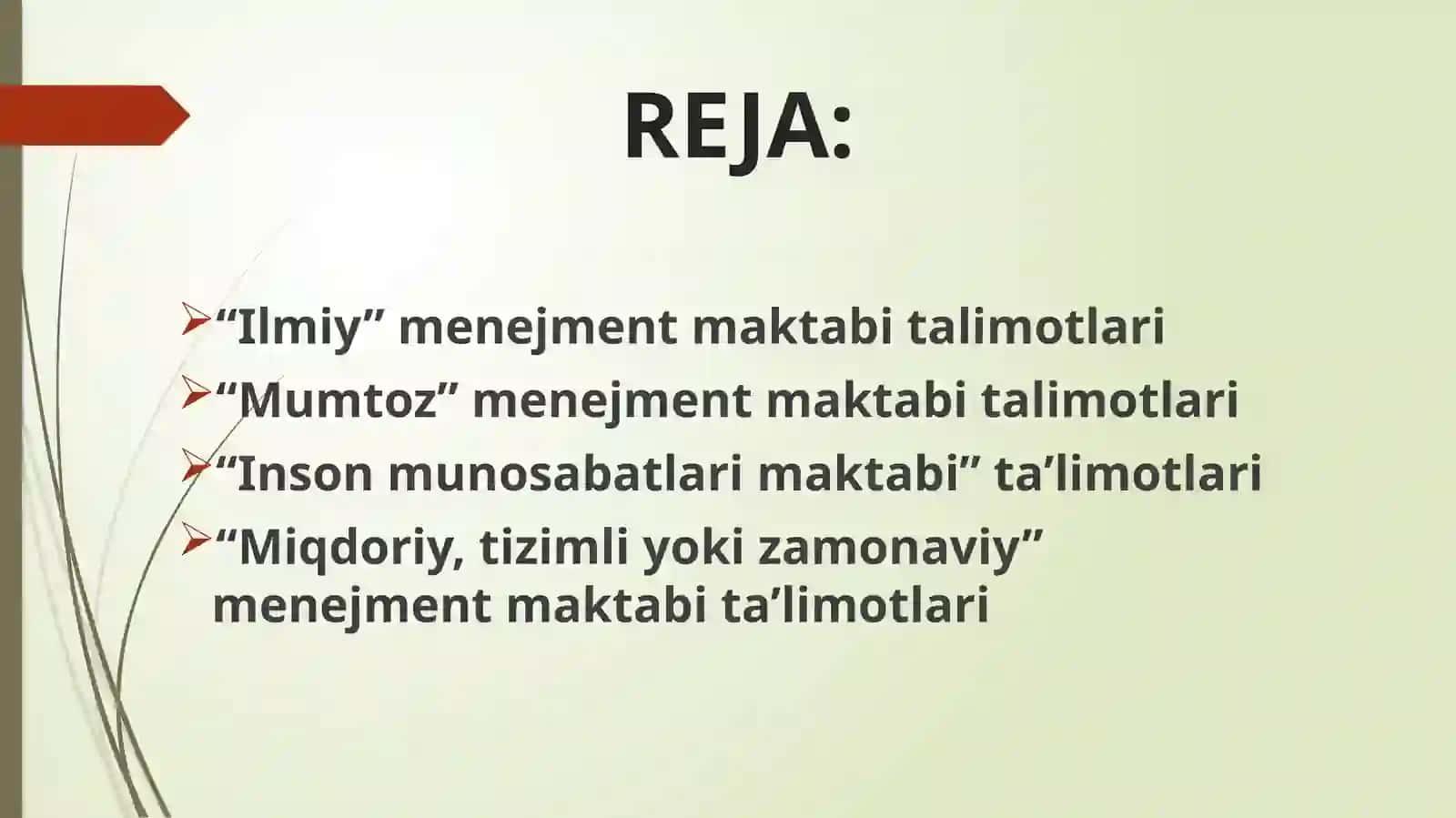 MENEJMENT MAKTABLARI 2