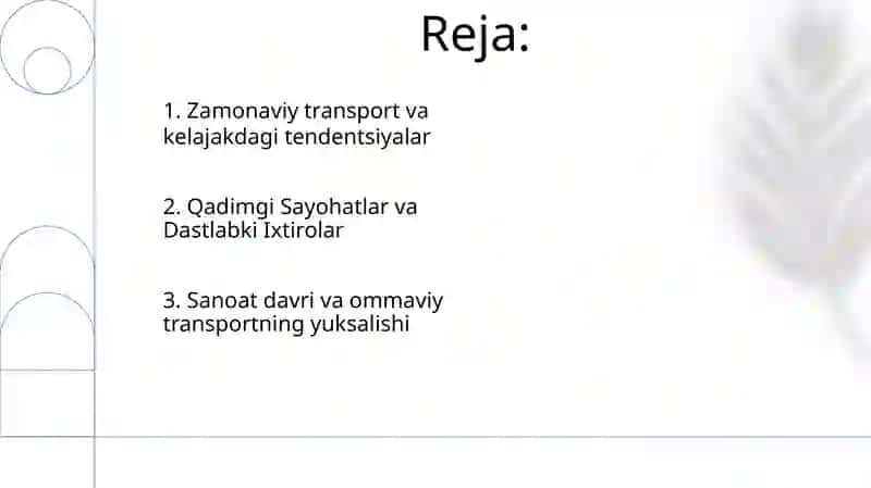 Transport turlari rivojlanishining tarixi 2