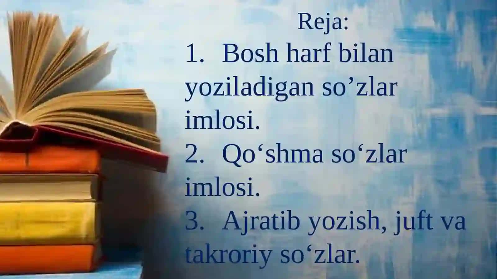 Bosh harflar imlosi. Qo‘shib va ajratib yozish 2