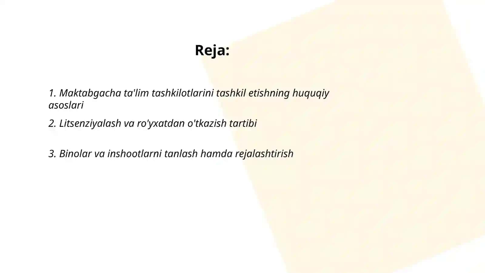 Maktabgacha talim tashkilot ularini tashkil etish 2