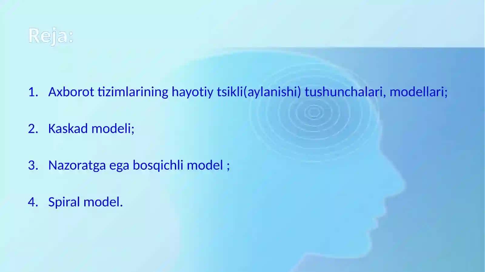 Axborot tizimlarining hayotiy tsikli (aylanishi) 2