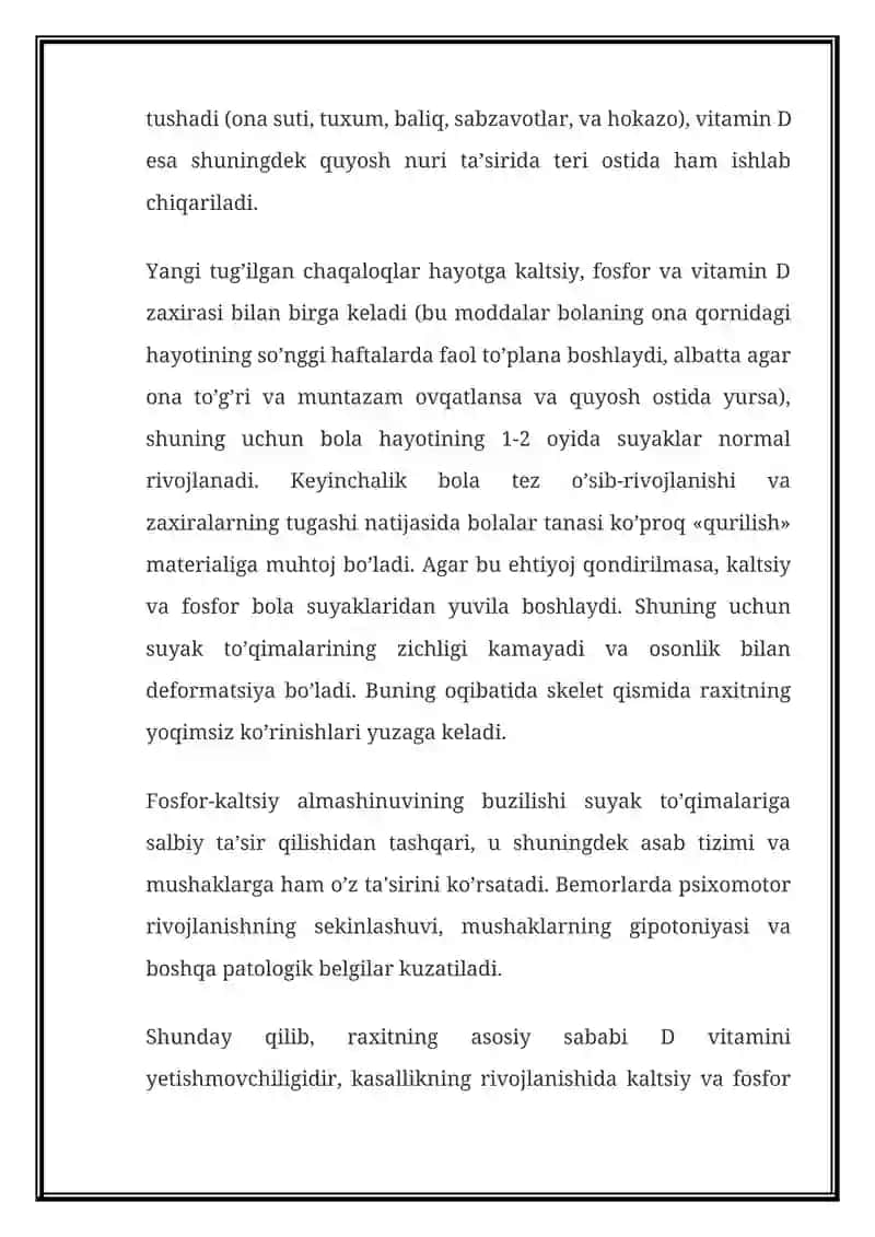 RAXIT — BELGILARI, XAVF OMILLARI, TASHXISLASH, DAVOLASH, OLDINI OLISH 2