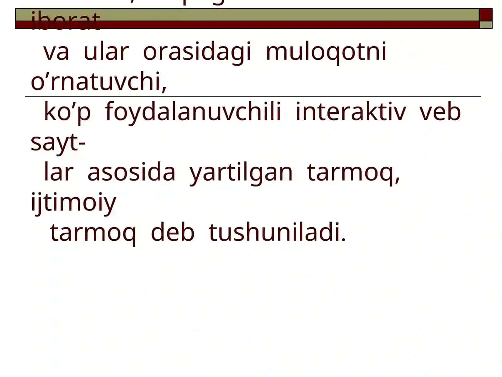 Ijtimoiy tarmoq va internet 2