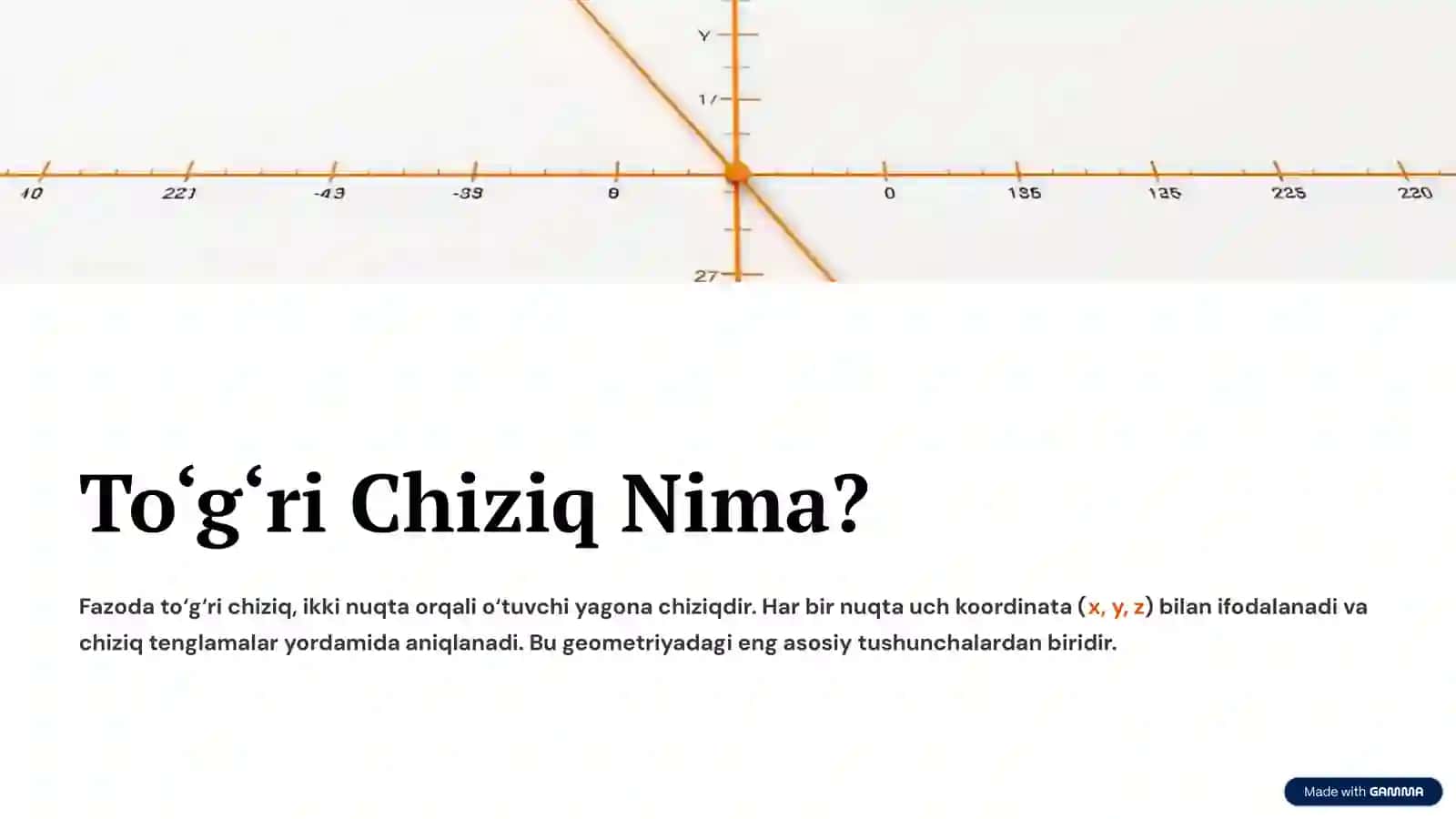 Fazoda To‘g‘ri Chiziqlar va Tekisliklar 2