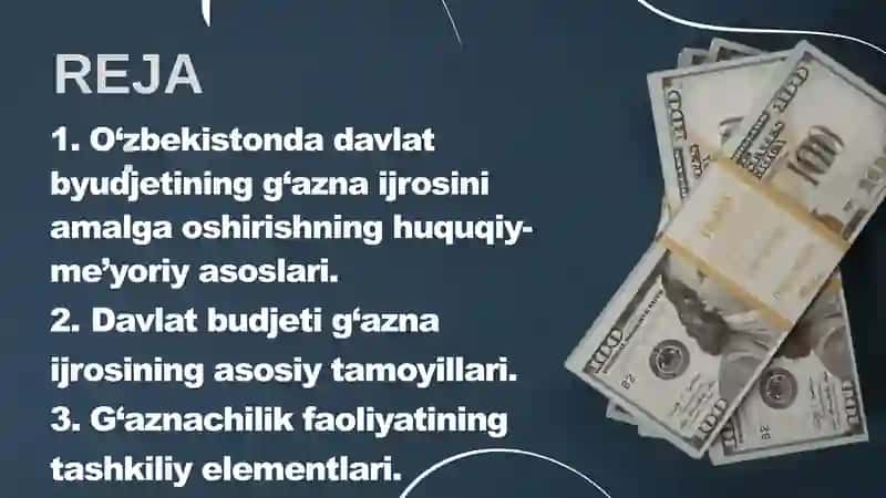 Byudjet tizimi byudjetlari g‘azna ijrosining me’yoriy- huquqiy ta’minoti. Moliya vazirligi  G‘aznachiligi faoliyatini tashkil etish. 2