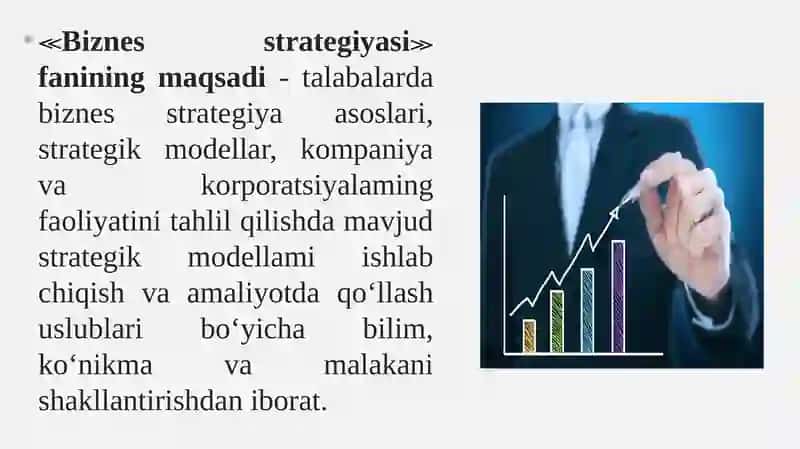 Biznes strategiyasi fanining predmeti va mazmuni, tadqiqot usullari. 2