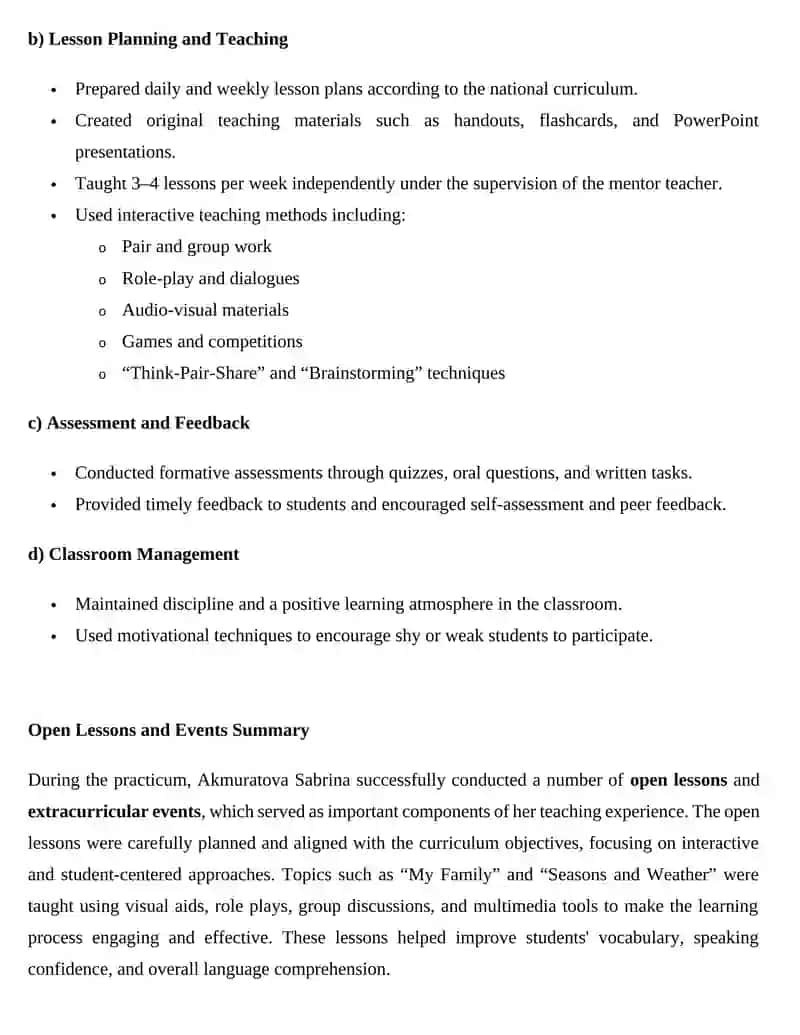 Internship Report 2