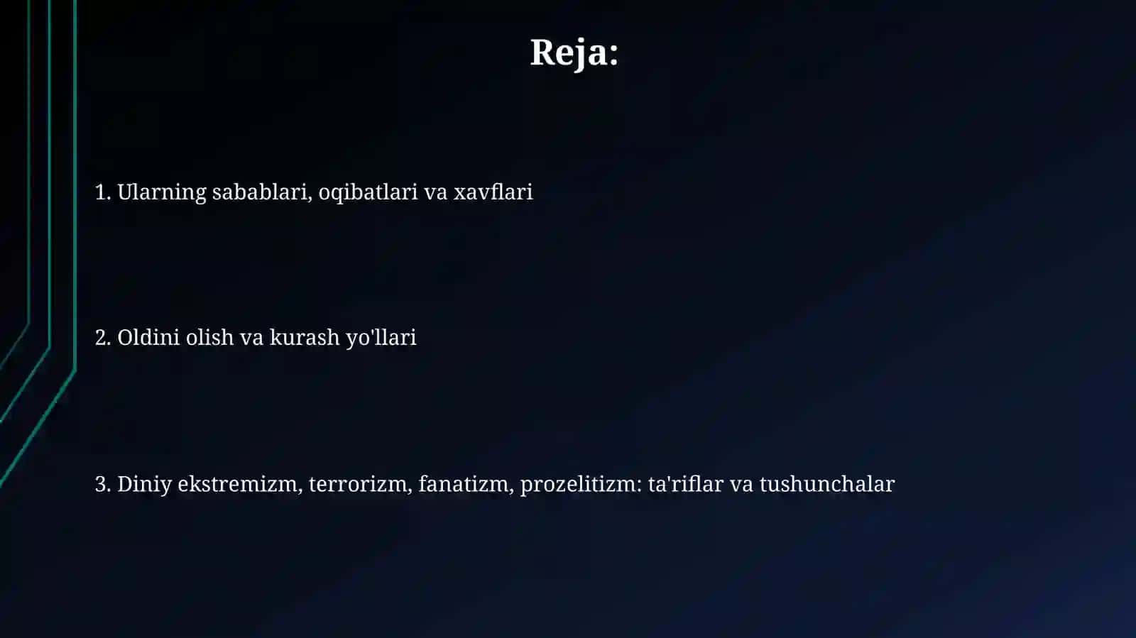 Diniy ekstremizm terrorizmfanatizmmissionerlik 2