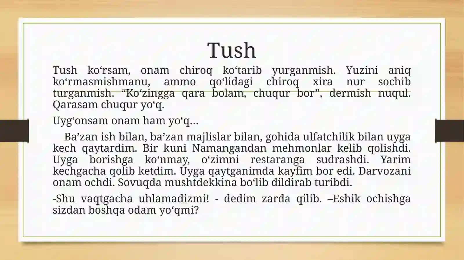 “Dunyoning ishlari” asaridan olgan taassurotlarim 2