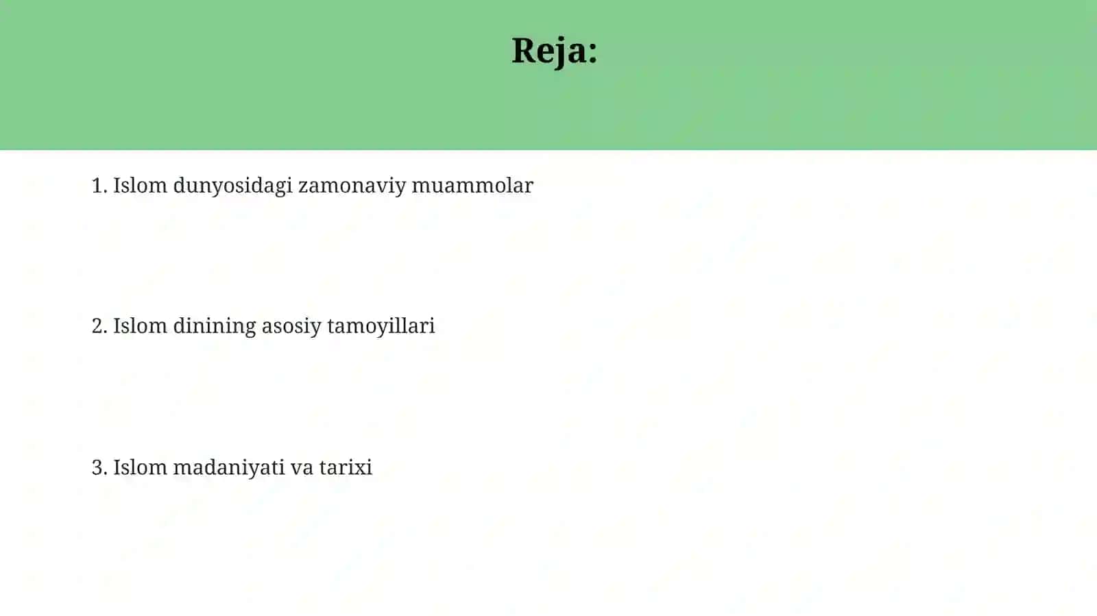 Islom Dinining Asosiy Tamoyillari 2