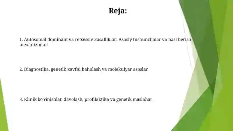 Tibbiy biologiya Autosoma dominant va retsessiv kasalliklar 2