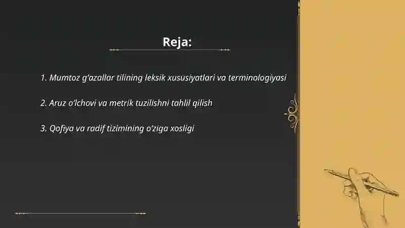 Mumtoz gʻazallar mutolaasining oʻziga xos xususiyatlari 2